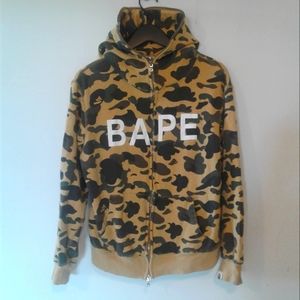 BAPE A BATHING APE Fleece 1st Camo full Zip Hoodie jacket womens XL mens M nigo